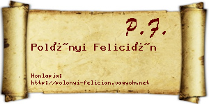 Polónyi Felicián névjegykártya